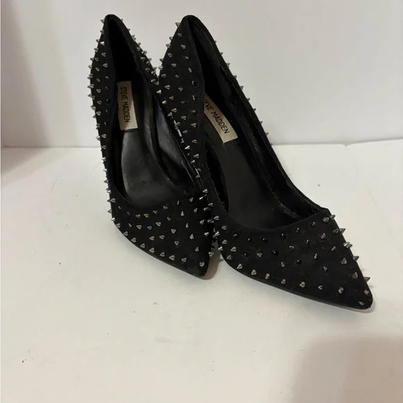 Steve Madden Black Spiked Heels - Picture 2 of 6